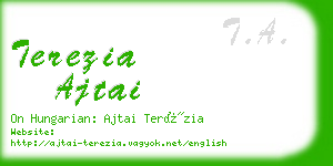 terezia ajtai business card